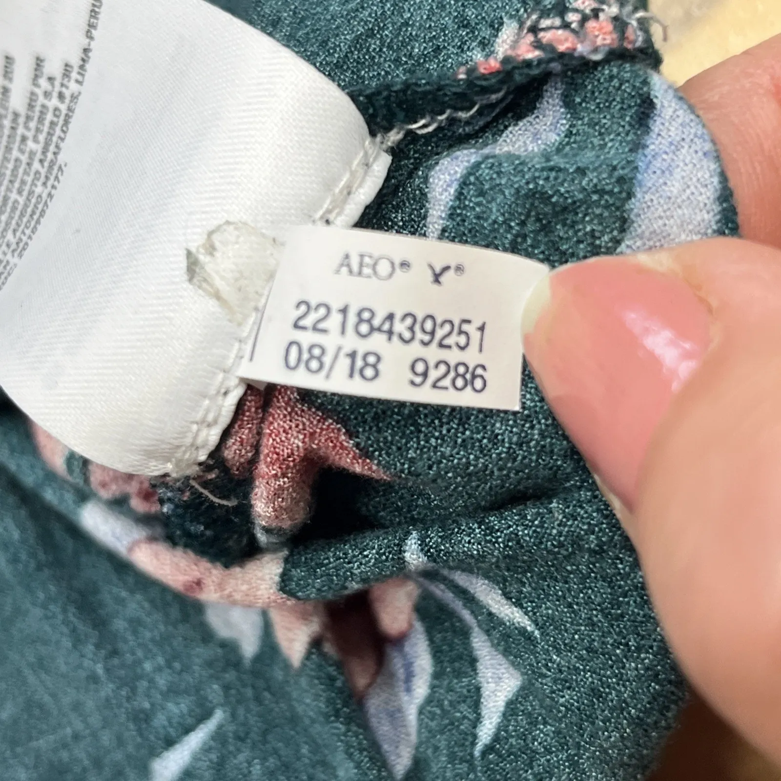 American Eagle Y2K Floral Babydoll Top Green Size L Whimsygoth Cottage Coquette - Image 8