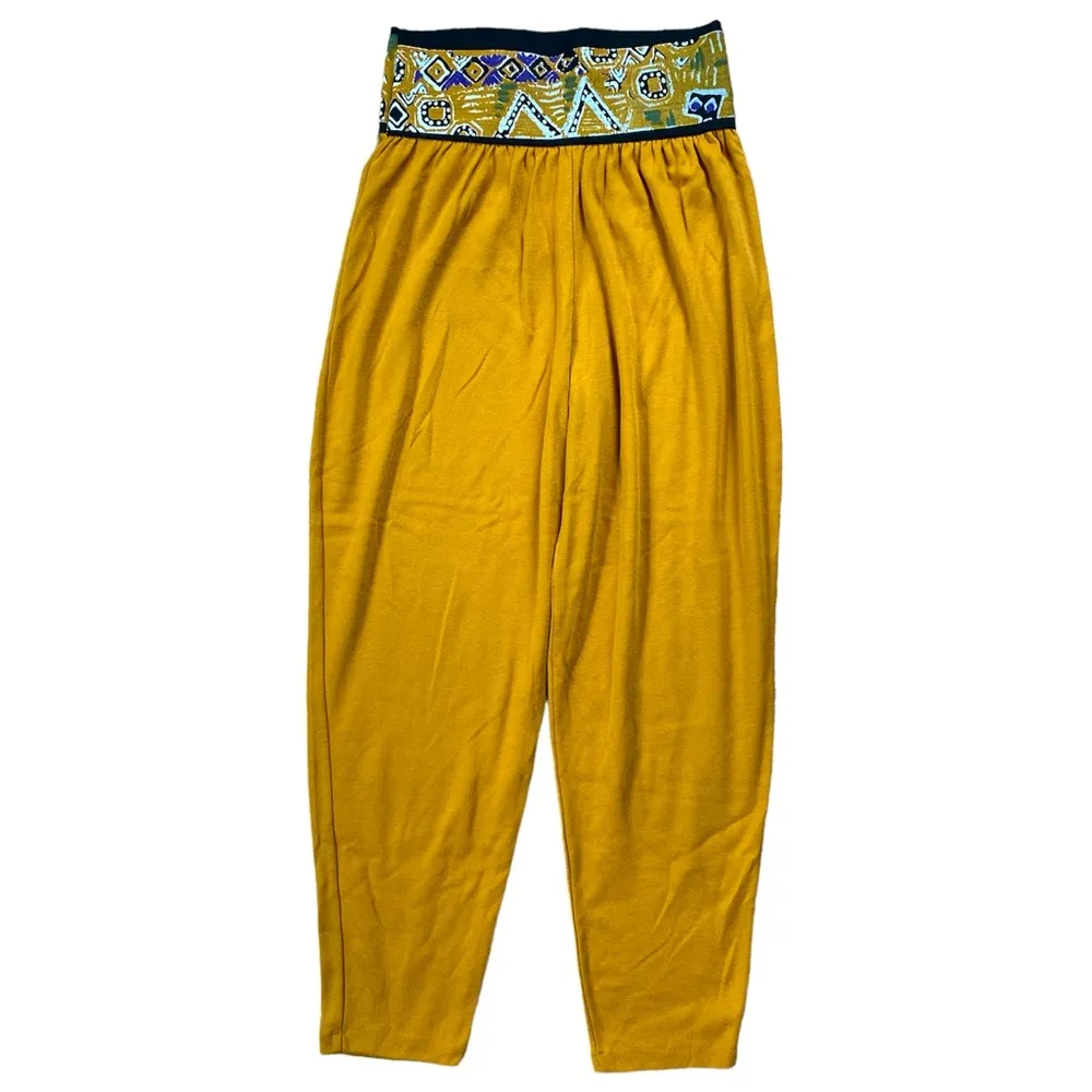 Vintage 80s/90s Boho Tribal Dance, Yoga, Lounge Pants Gold Size undefined - Image 4