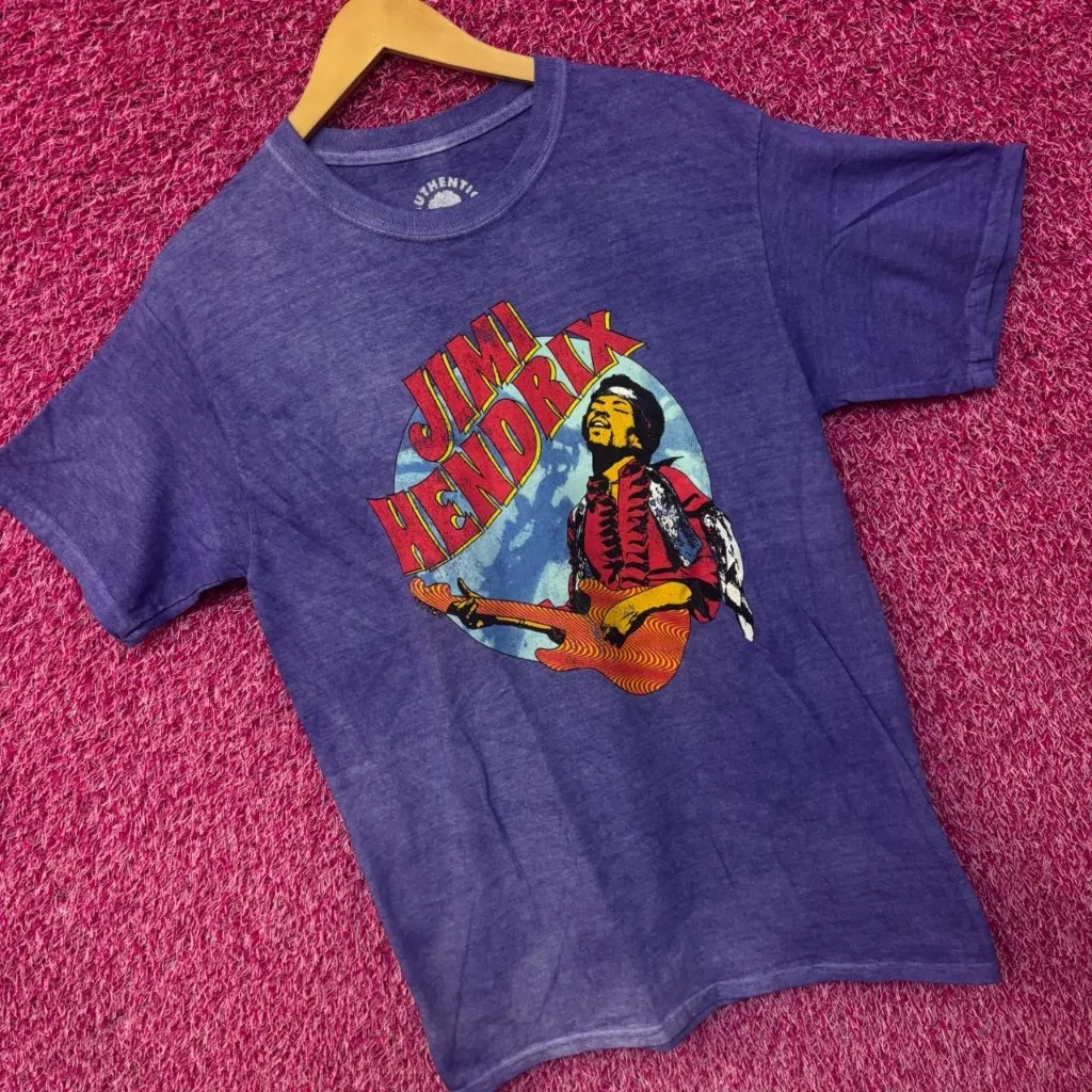 Jimi Hendrix Shredding at Woodstock Psychedelic Rock Tee M - Image 3