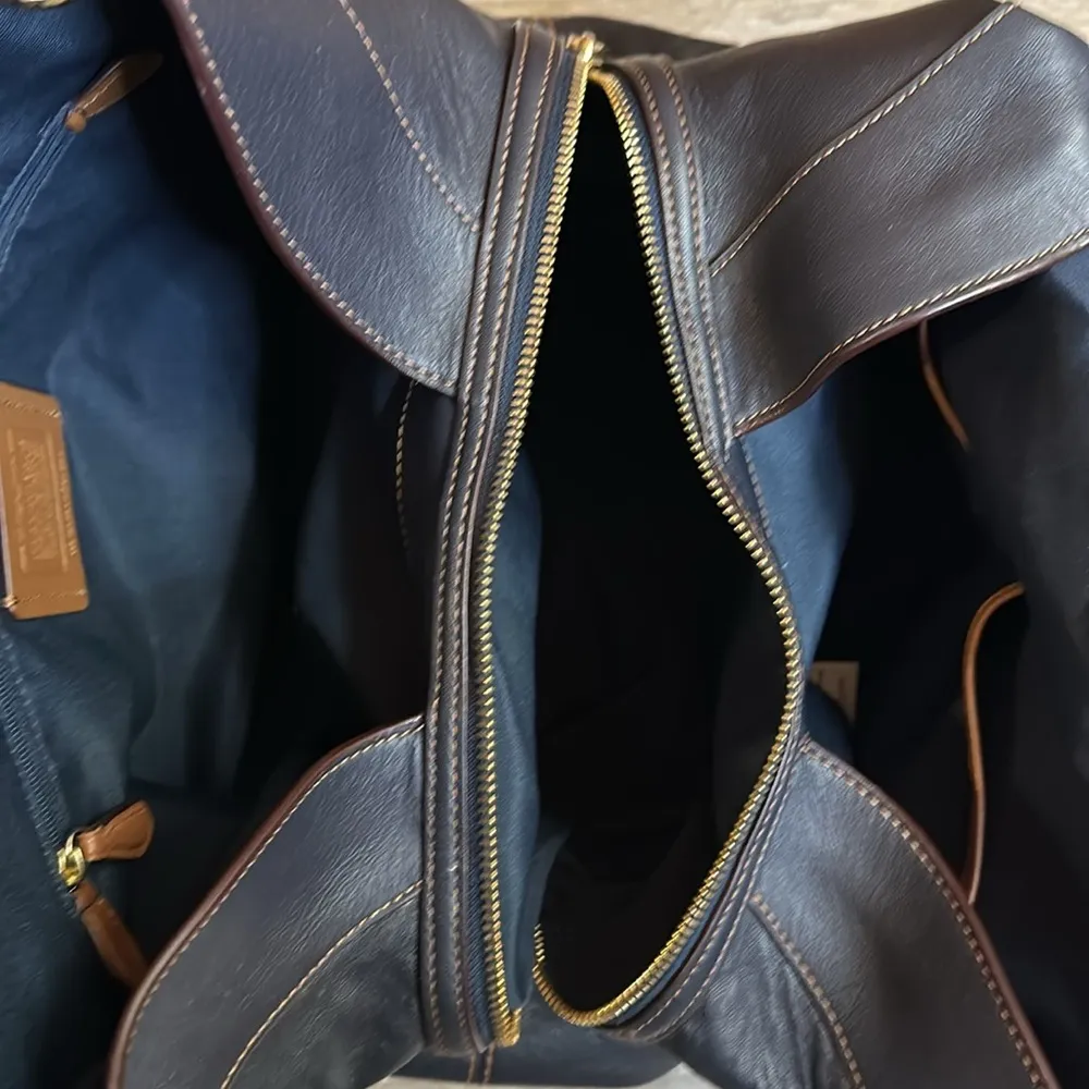 Coach Legacy Lexi Midnight Blue Leather & Jacquard Shoulder Bag - Image 12