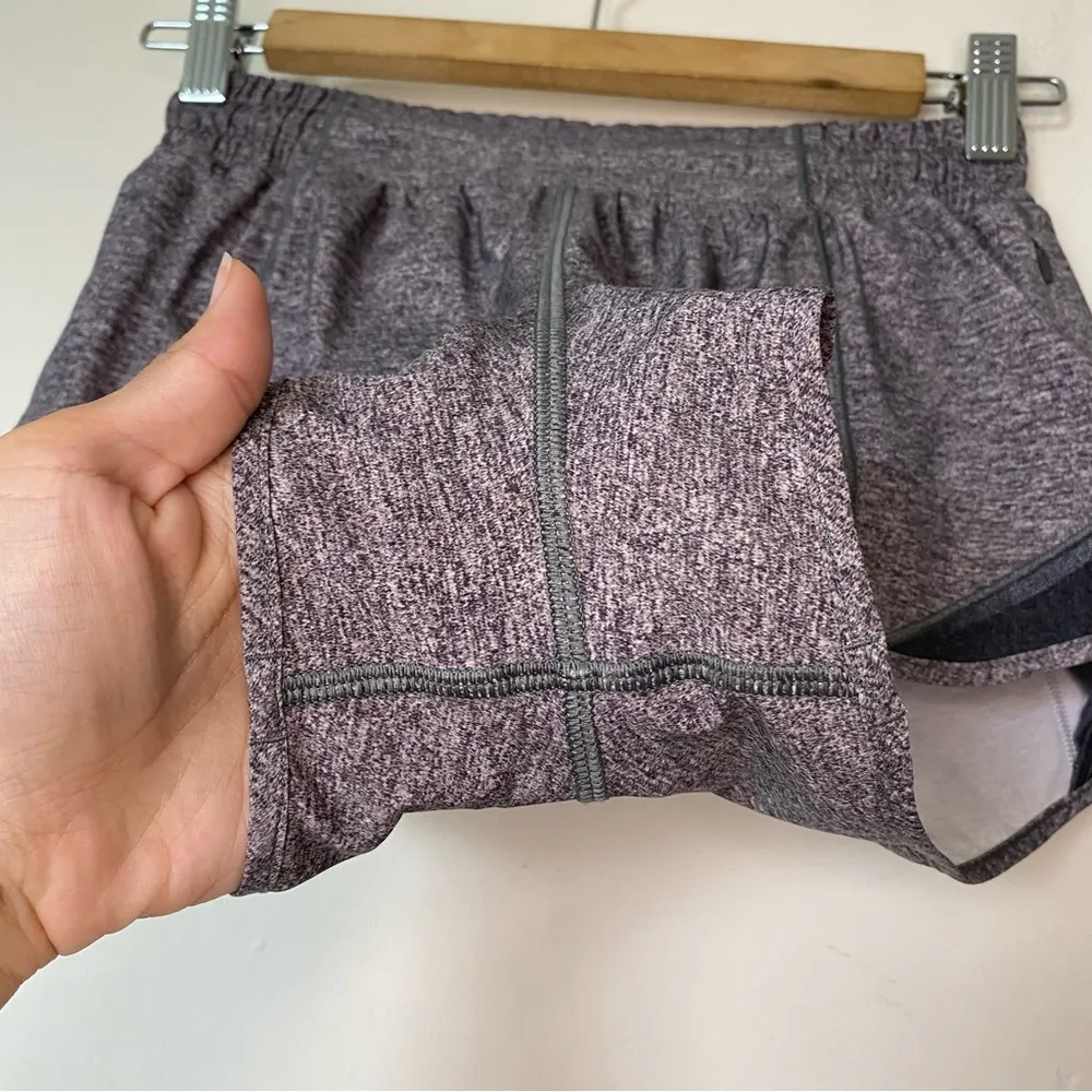 LULULEMON Hotty Hot Lined Active Short II 2.5" Heather Lux Multi Gray/Black Sz 4 - Image 9