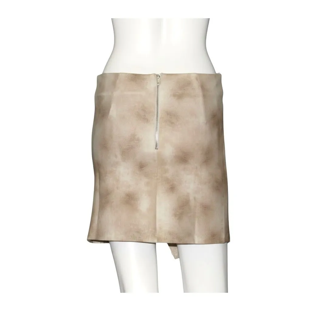 NWT Ronny Kobo Jolinda in Neutral Bonded Snake Faux Wrap Panel Skirt L $298 Size L - Image 6
