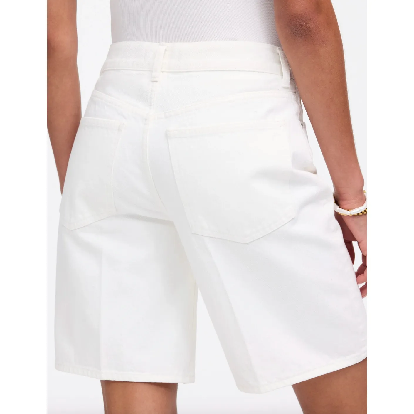 Madewell The 1997 Denim Bermuda Short Pure White Rigid High Rise US 27 NWT - Image 5