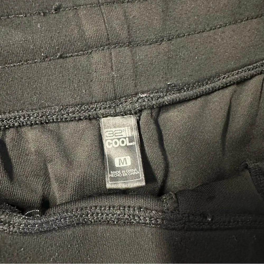 Cropped Athletic Pants 32 Degrees Black Drawstring Comfy (1019) - Image 3