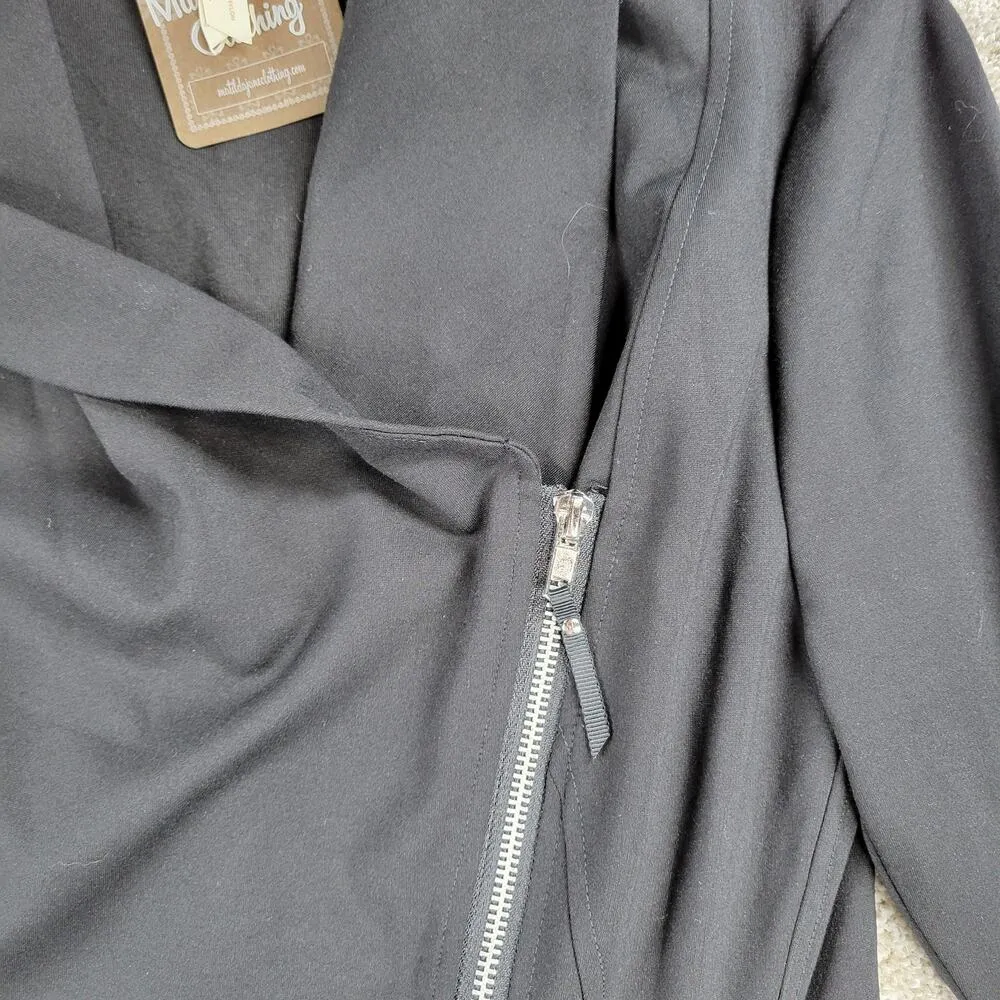 Matilda Jane Womens Just Imagine Laia Jacket S Black Ponte Zippered Thumbholes - Image 11