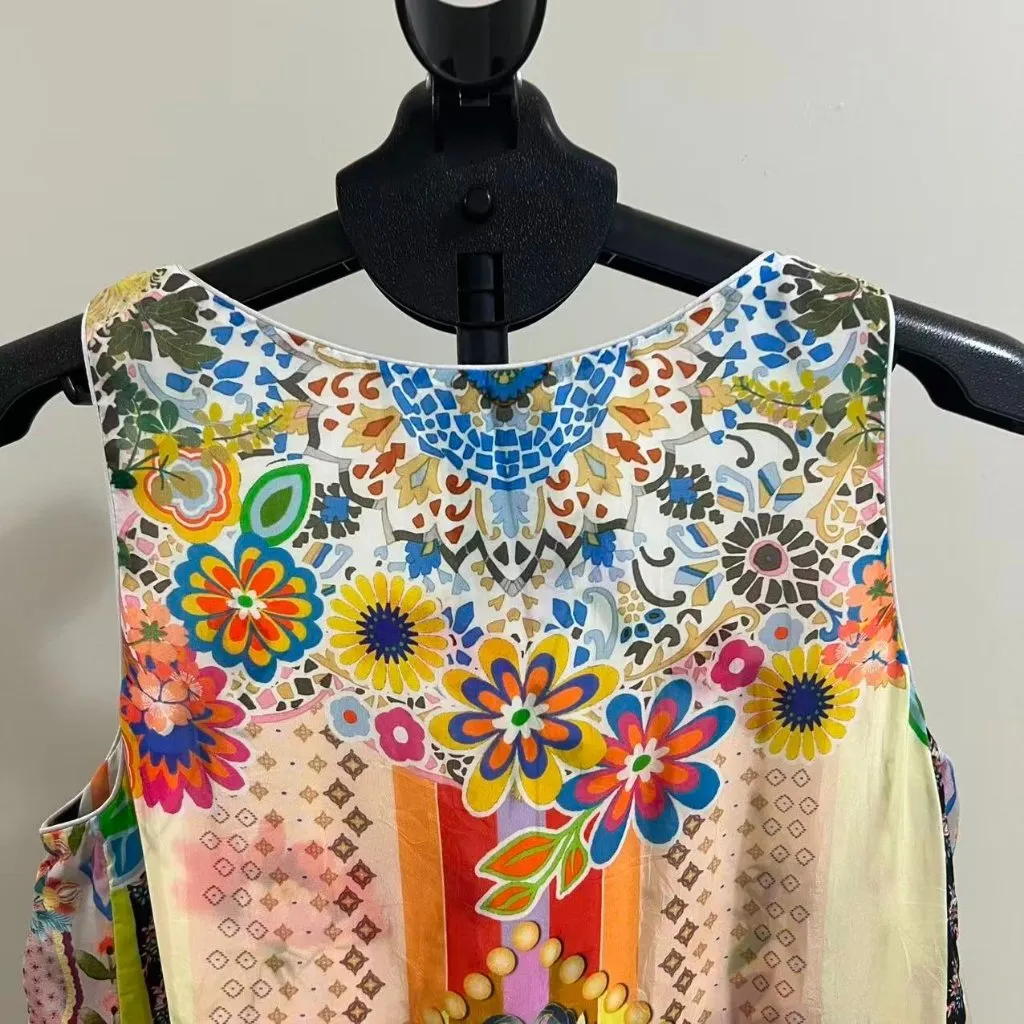 NWOT Johnny Was Tabitha Top Tank Reversible Butterflies Flowers Botanical Sz S - Image 7