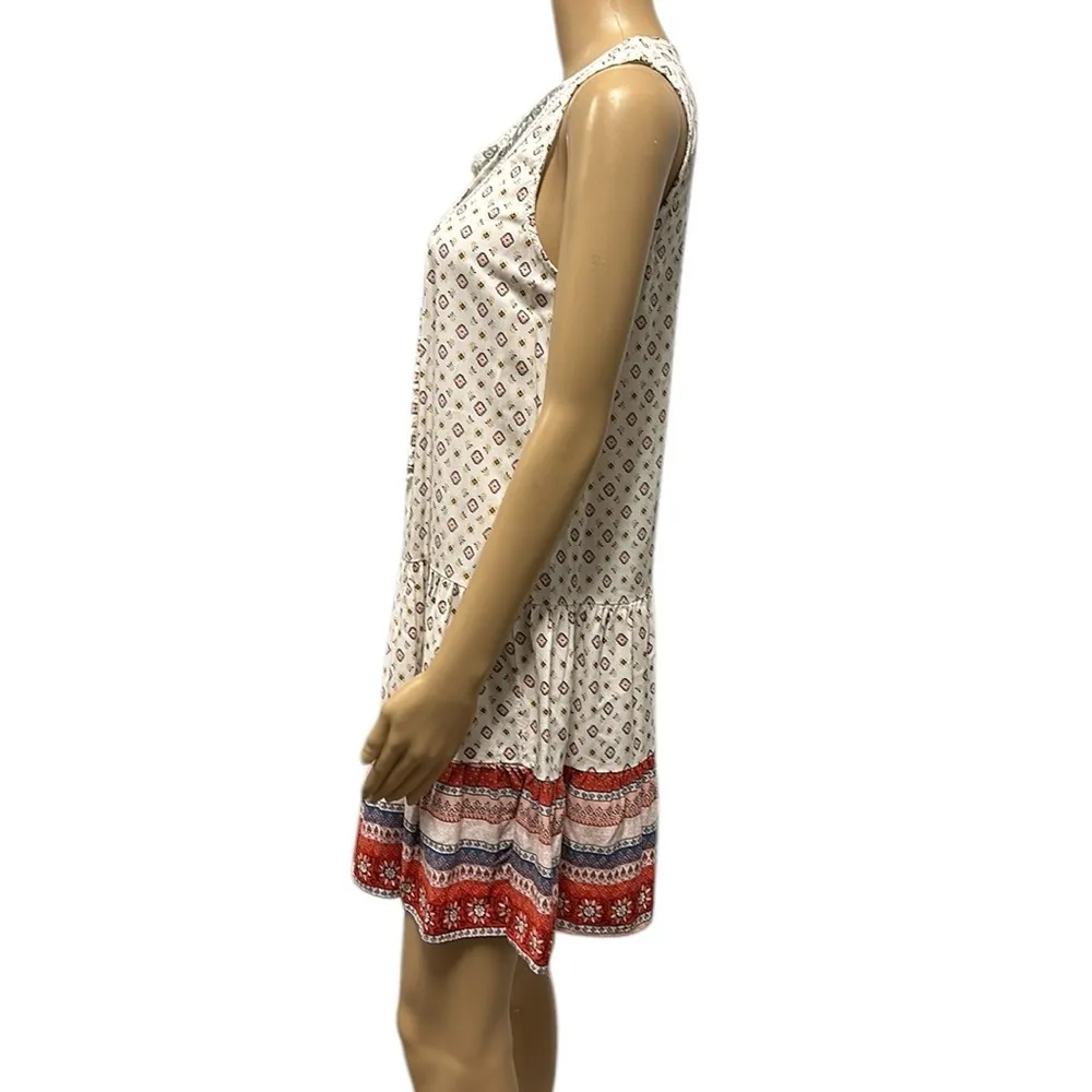 Lily Rose As U Wish Printed Crochet Lace Tie Neckline Sleeveless Dress Medium - Image 4