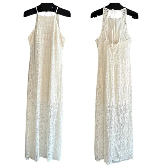 Bisou Bisou Off White Maxi Illusion Lace Summer Dress - Image 2