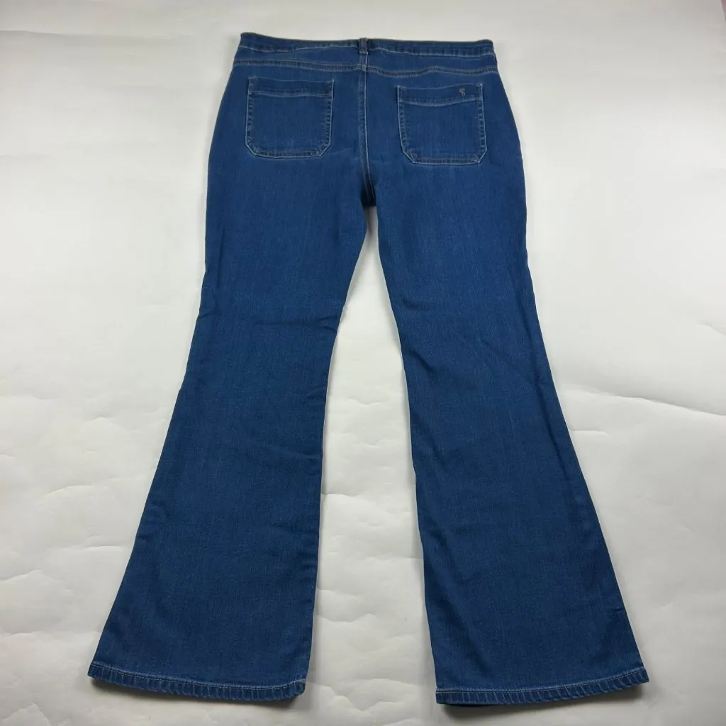 PILCRO Blue Stretch Denim Patch Pocket Flare Jeans 32 - Image 5