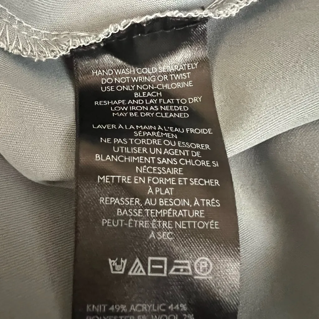 Anthropologie Women’s Long Sleeve Twofer Taupe Sweater Blue Slip Midi Dress Sz S - Image 9