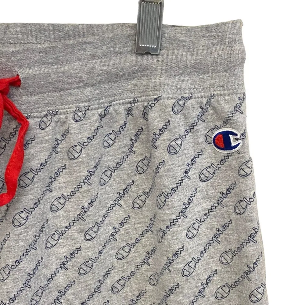 Champion Gray Blue Logo Cropped Lounge Pants Size Medium - Image 2