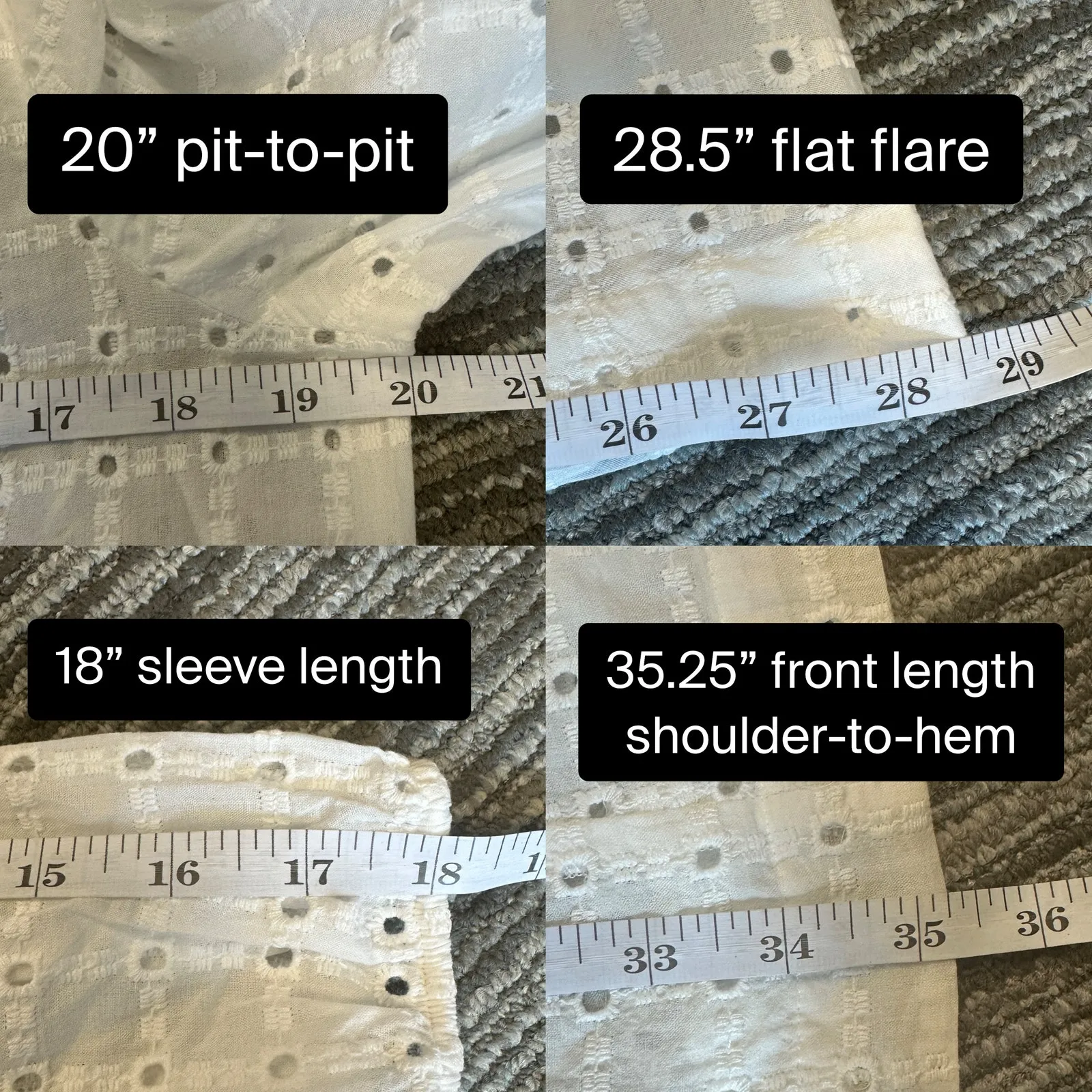 Anthropologie Sz 8 Thames White Eyelet Ruffle Peasant Dress Boho Cottage Prairie - Image 14