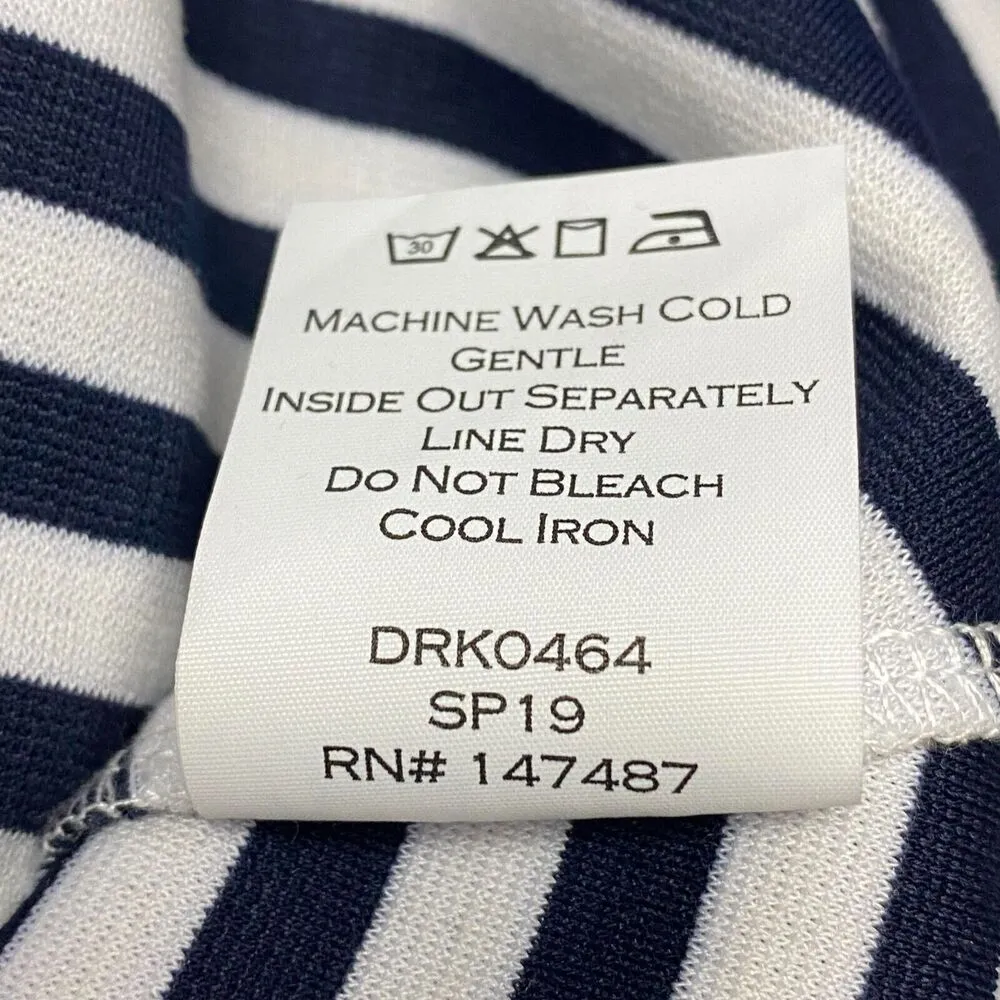 Draper James Stripe Ponte Knit ALine Navy Pink Mini Fit Flare Small Nautical - Image 6