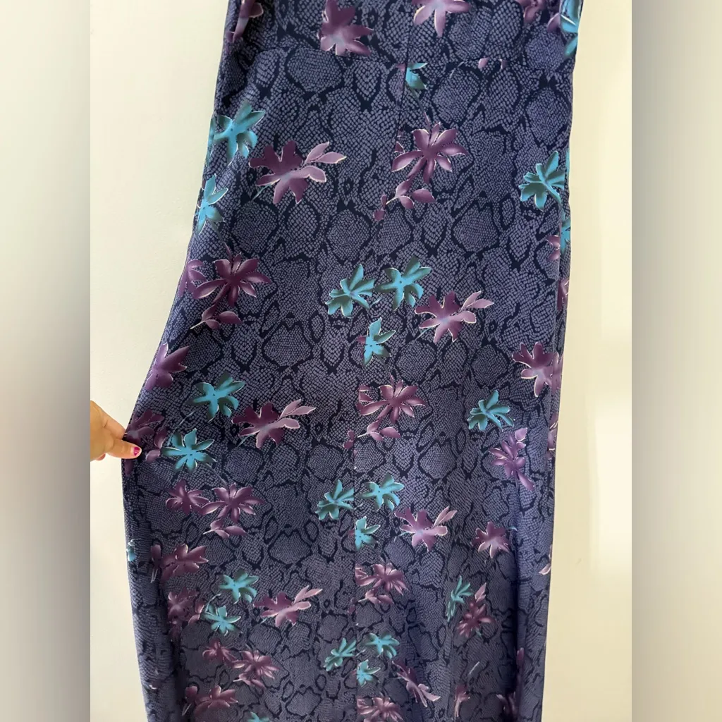 VTG 90s Y2K DBY Floral Dress Maxi Midi Dress Hippie Boho Blue Purple Size XS S - Image 5
