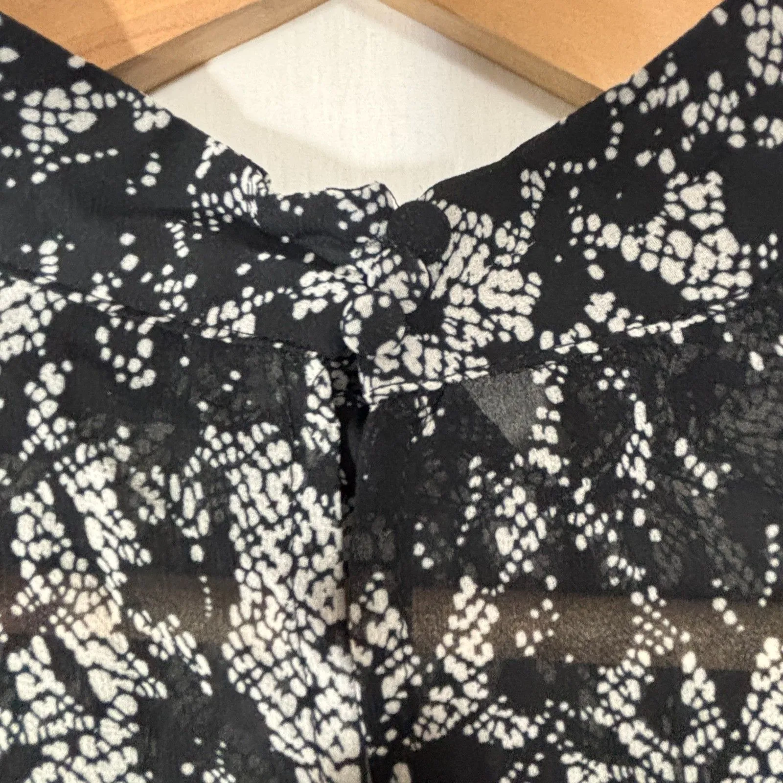 Who What Wear Womens Sheer Top Lace Pattern Whimsigoth Victorian Modern Sz L Black Size L - Image 6