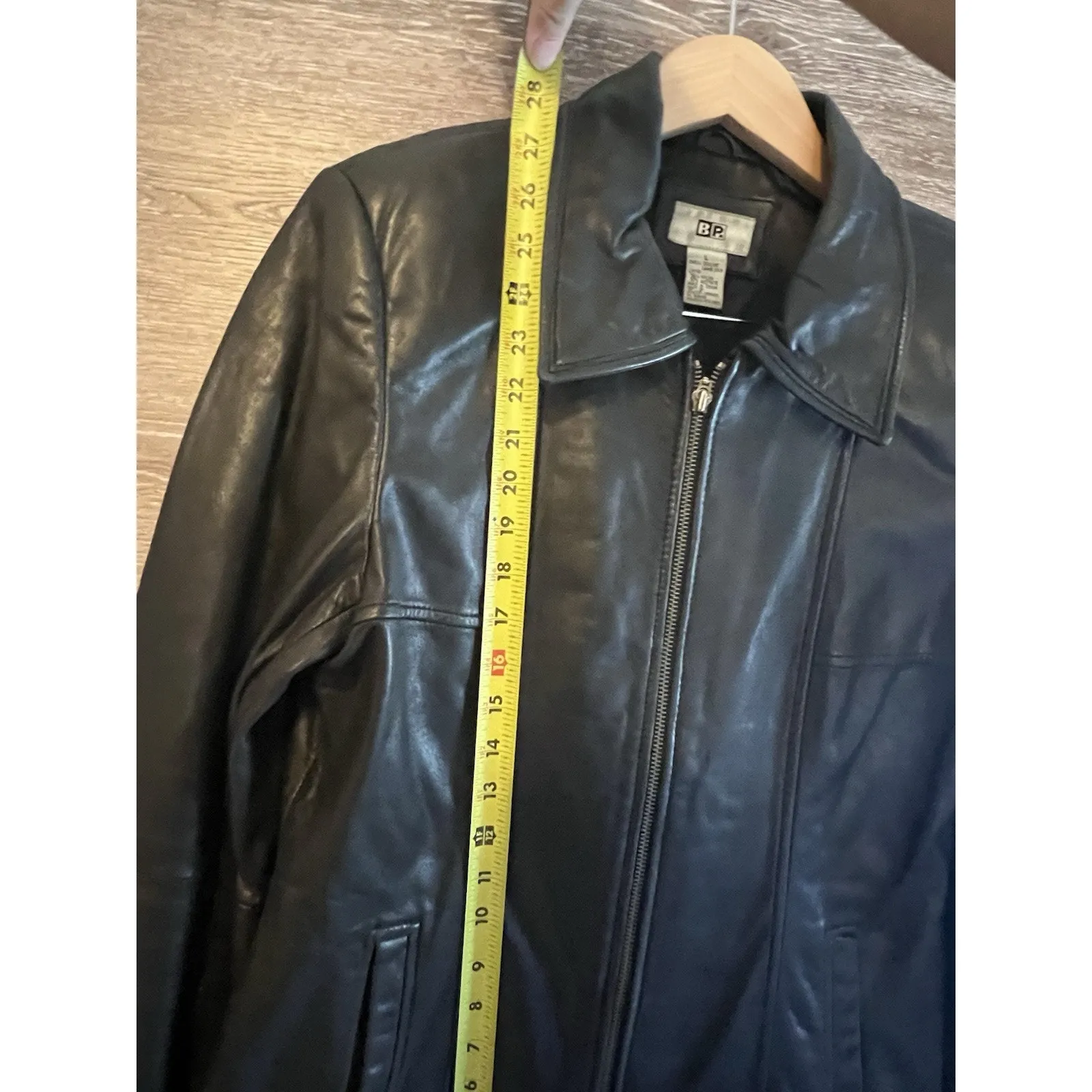 BP Women Genuine Lamb Skin Leather Jacket Size L Full Zipper Black Super Soft - Image 7