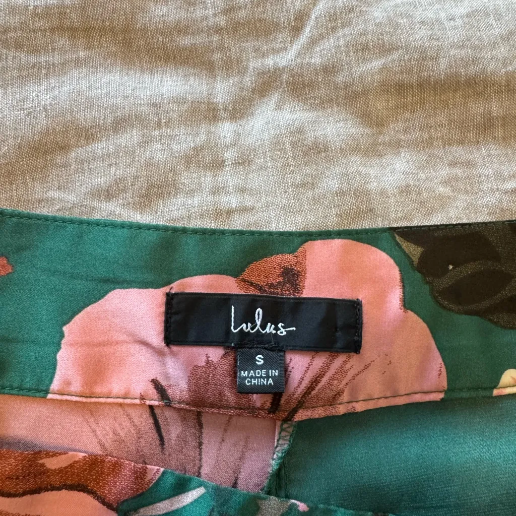 Lulus Thriving Green Floral Print Wide Leg Pants - Image 8