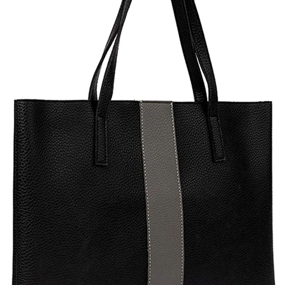 Luck Tote in Black with Grey Stripe - Image 4