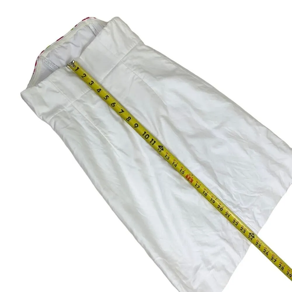 Lilly Pulitzer | Size 0 | Bowen White Pink Floral Trellis Print Strapless Dress - Image 9