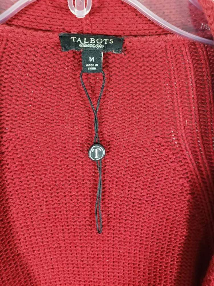 Long Sleeve Red Ribbed Open Cardigan. - Image 7