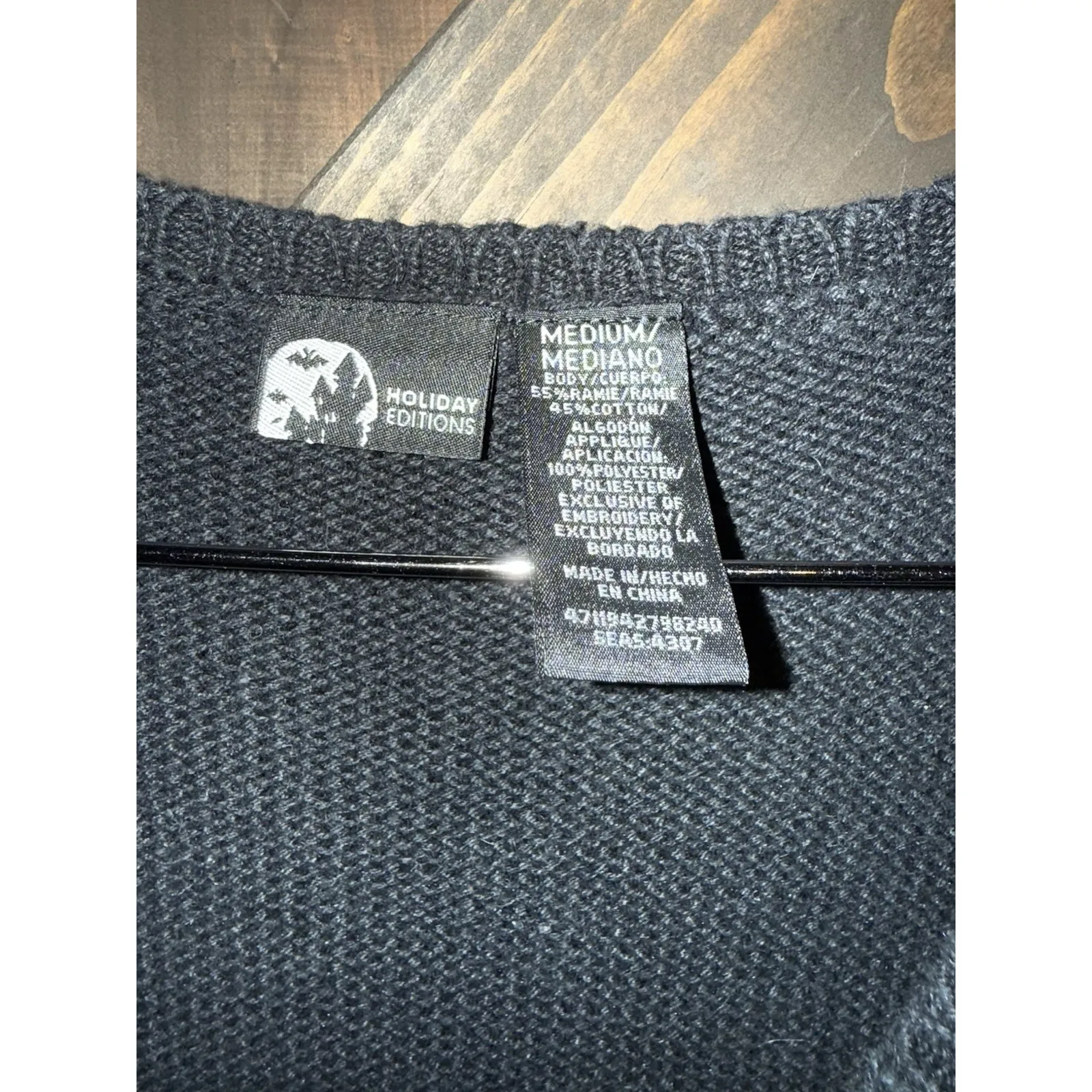 Holiday Editions Women's M Black Brown Green Leaf Harvest Fall Knit‎ Button Vest Size M - Image 2