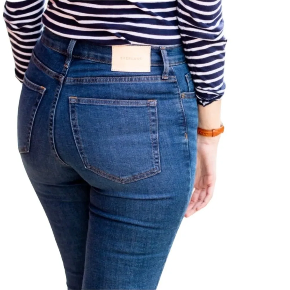 NWT Everlane High Rise Skinny Jeans Size 23 in‎ Dark Blue Wash Denim - Image 2