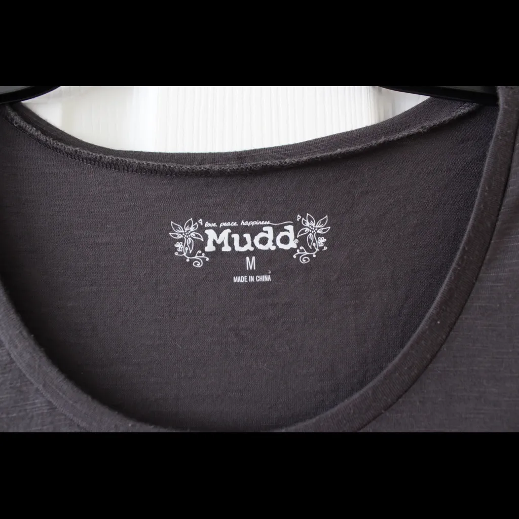 Mudd | Gray Juniors Embroidered Side Tee Shirt - Image 2
