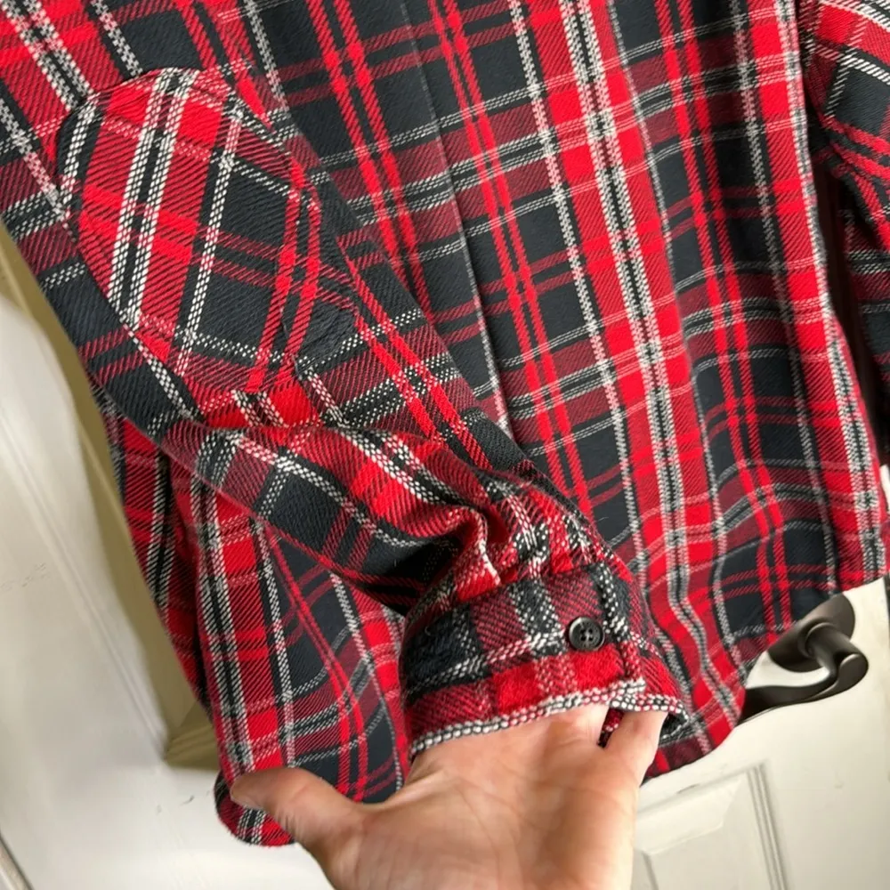 Eddie Bauer Plaid 100% Cotton Pockets Shirt Button Down Women Size Large - Image 5