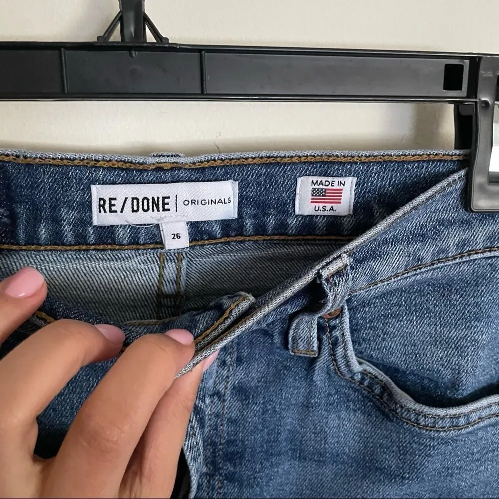 RE/DONE High Rise Ankle Crop Mid 80’s Wash - Image 6