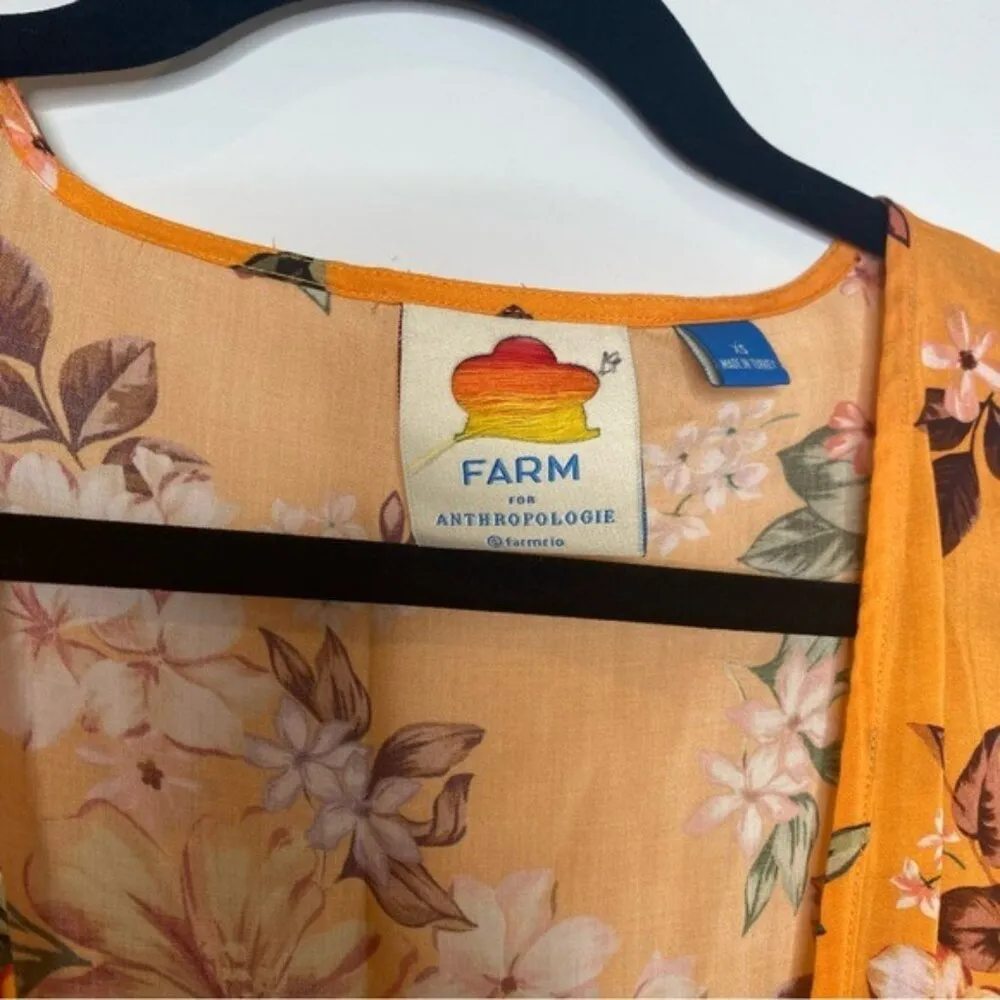 Anthropologie Farm Rio Soigne Orange Floral Maxi Dress - Image 5