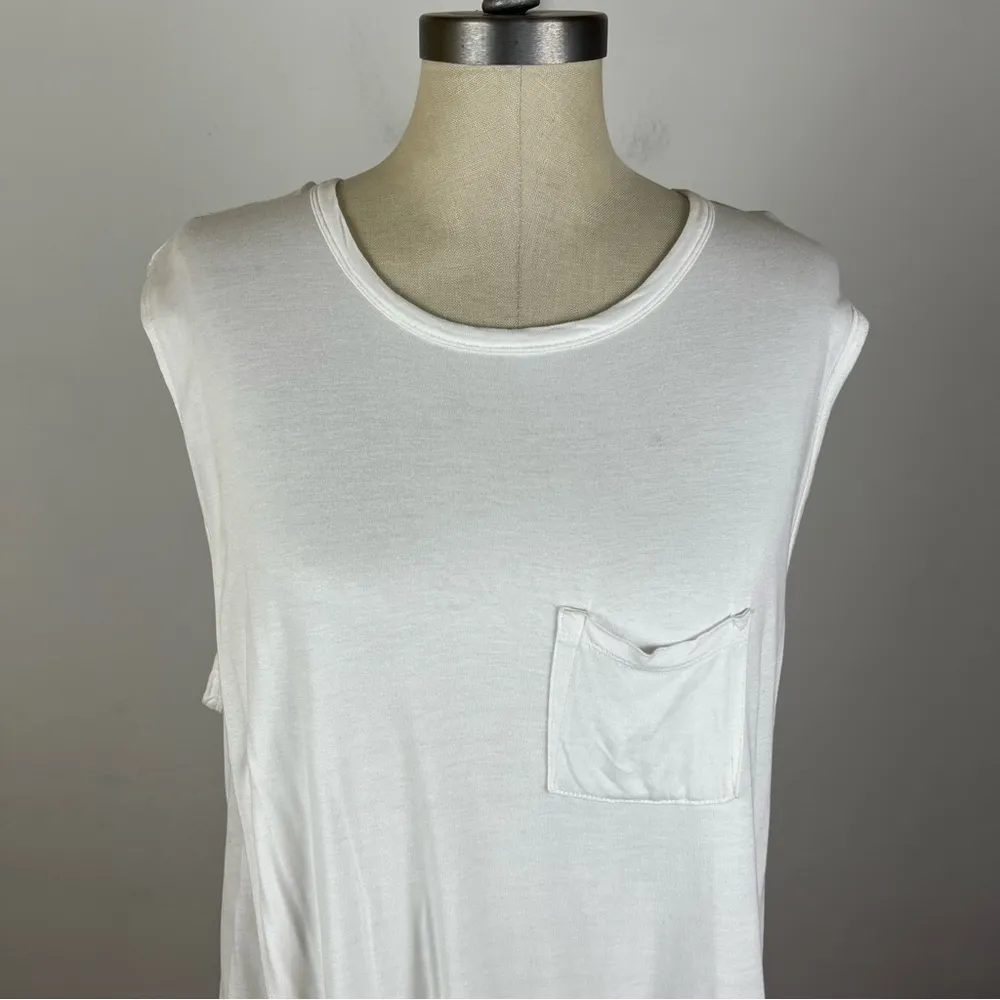 T Alexander Wang Classic Overlap White Dress with Pocket - Image 3