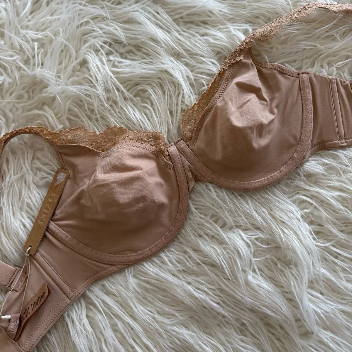Skims Fits Everybody Lace Unlined Full Coverage Bra Clay Size 32DDD - Image 6