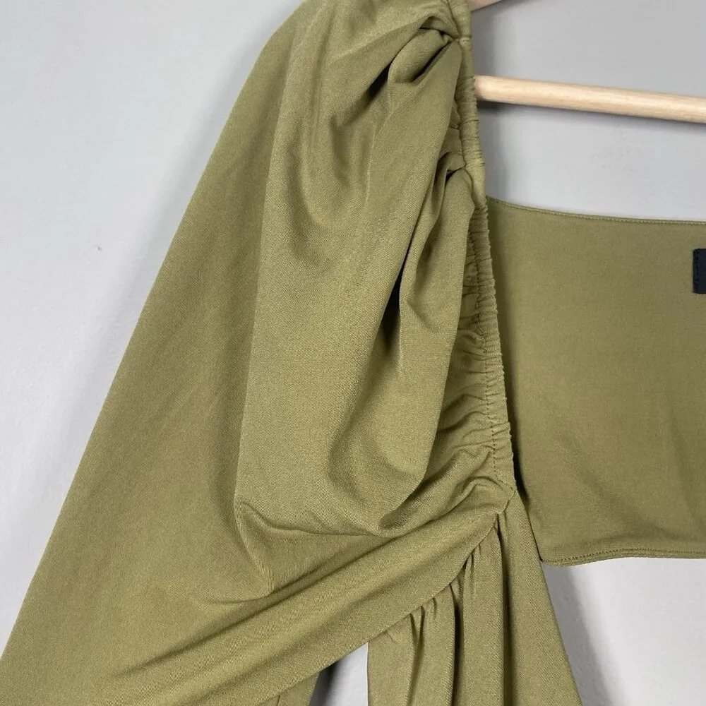 Revolve Majorelle Darla Midi Dress Women's Size‎ S Olive Green Cut Out Party NWT - Image 5