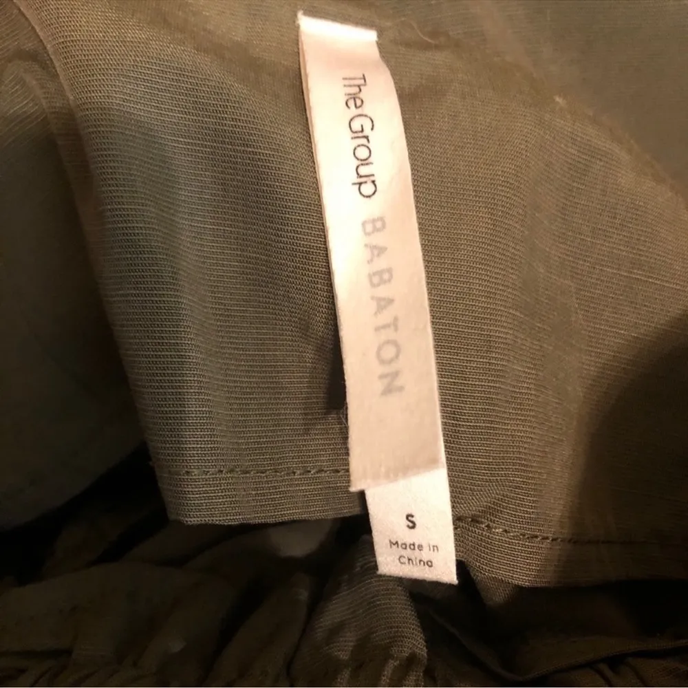 The Group Babaton Aritzia Kerri Moss Green Paper-bag Crop High Waist Pants Sz S - Image 5