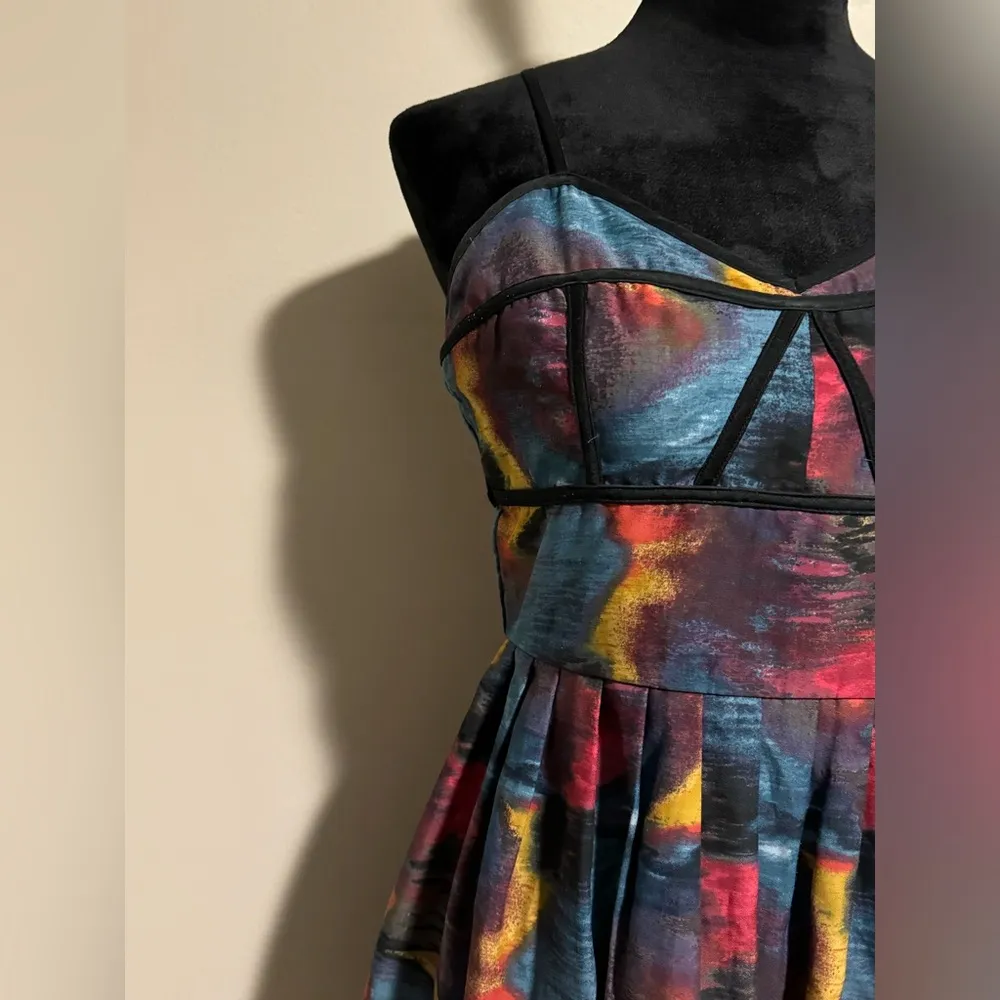 EUC Jack by BB Dakota Multicolor Sweetheart Mini Dress size medium - Image 2