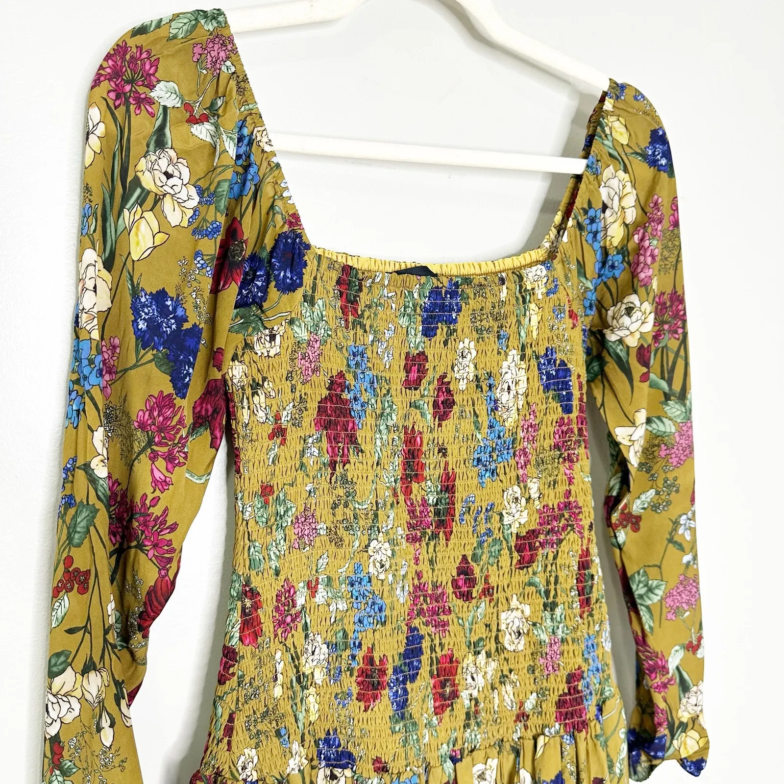 Hatch Womens Freya Maternity Shift Dress Long Sleeves Floral Yellow Size 0 - Image 4