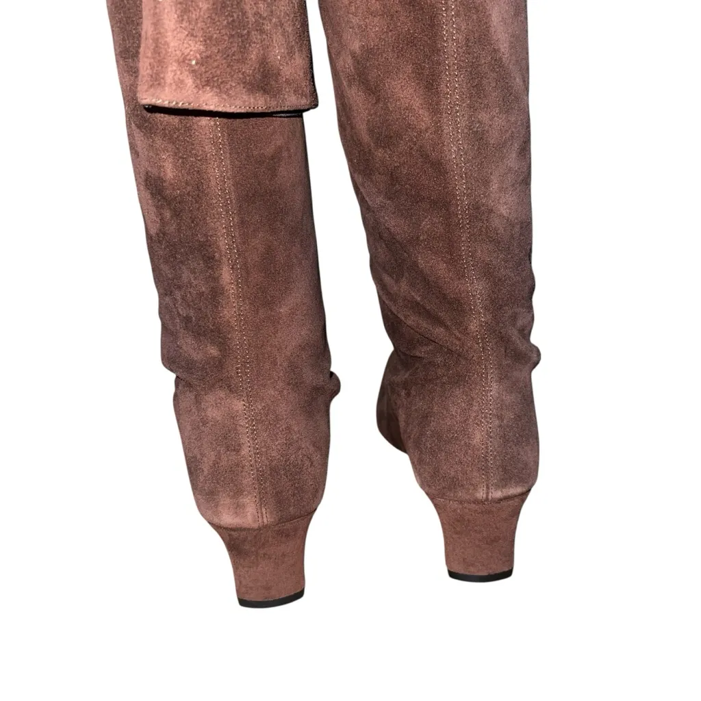 NEW NIB STAUD Wally Over The Knee Boots In Mahogany Brown Suede - Image 7