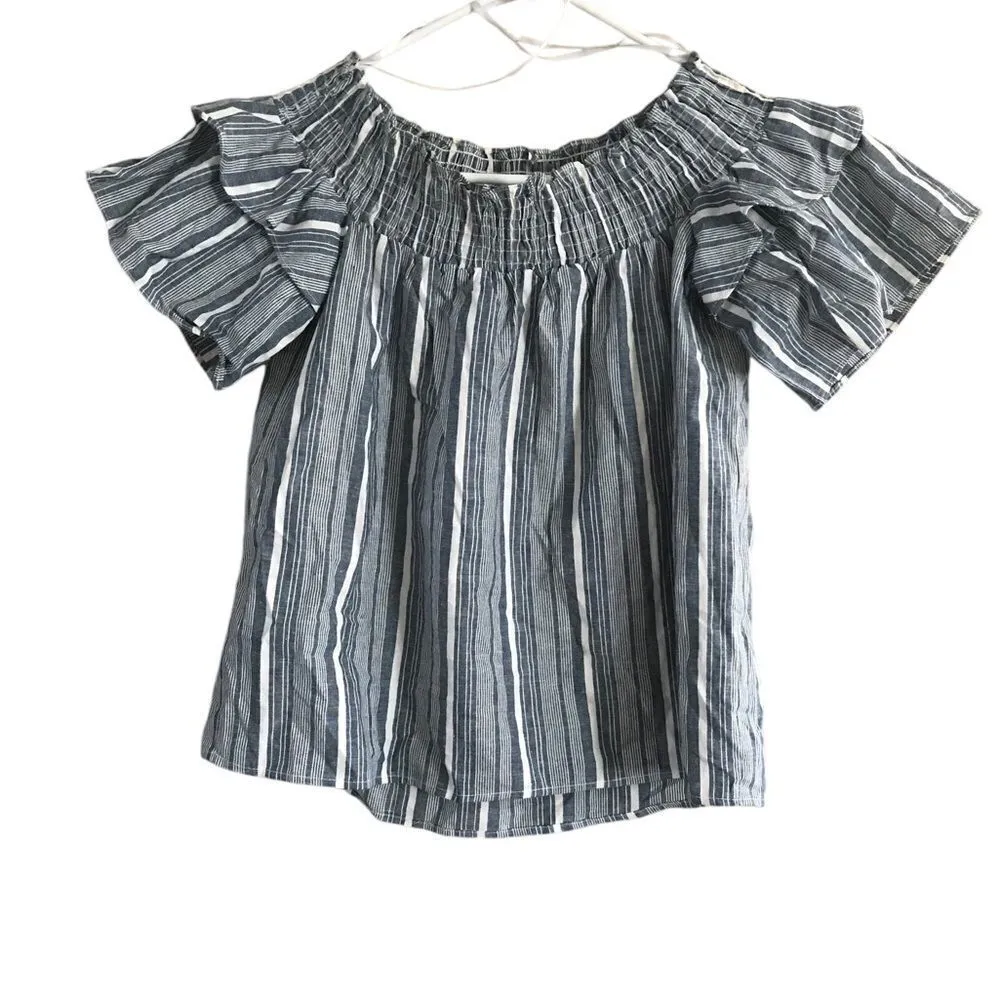 Caslon  Linen Blouse XS Extra Small Petite - Image 6