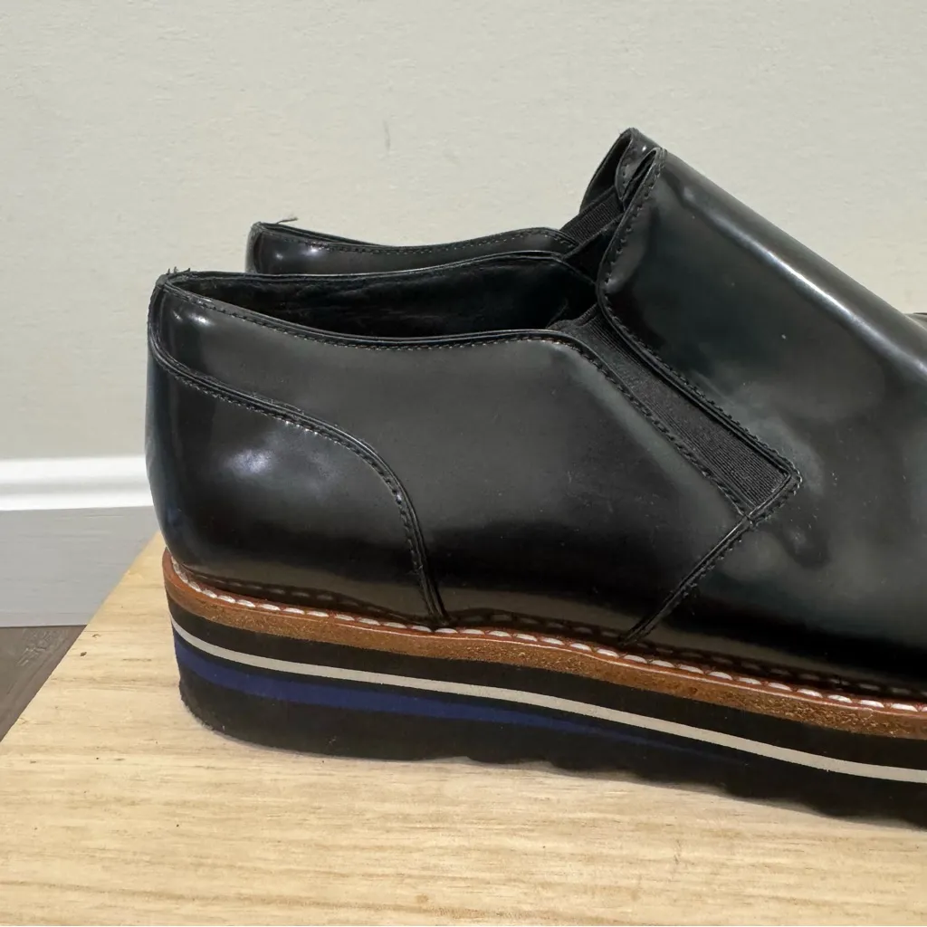 Vince Alona Black Patent Leather Slip On Oxford Loafer Dress Shoes 9 - Image 5