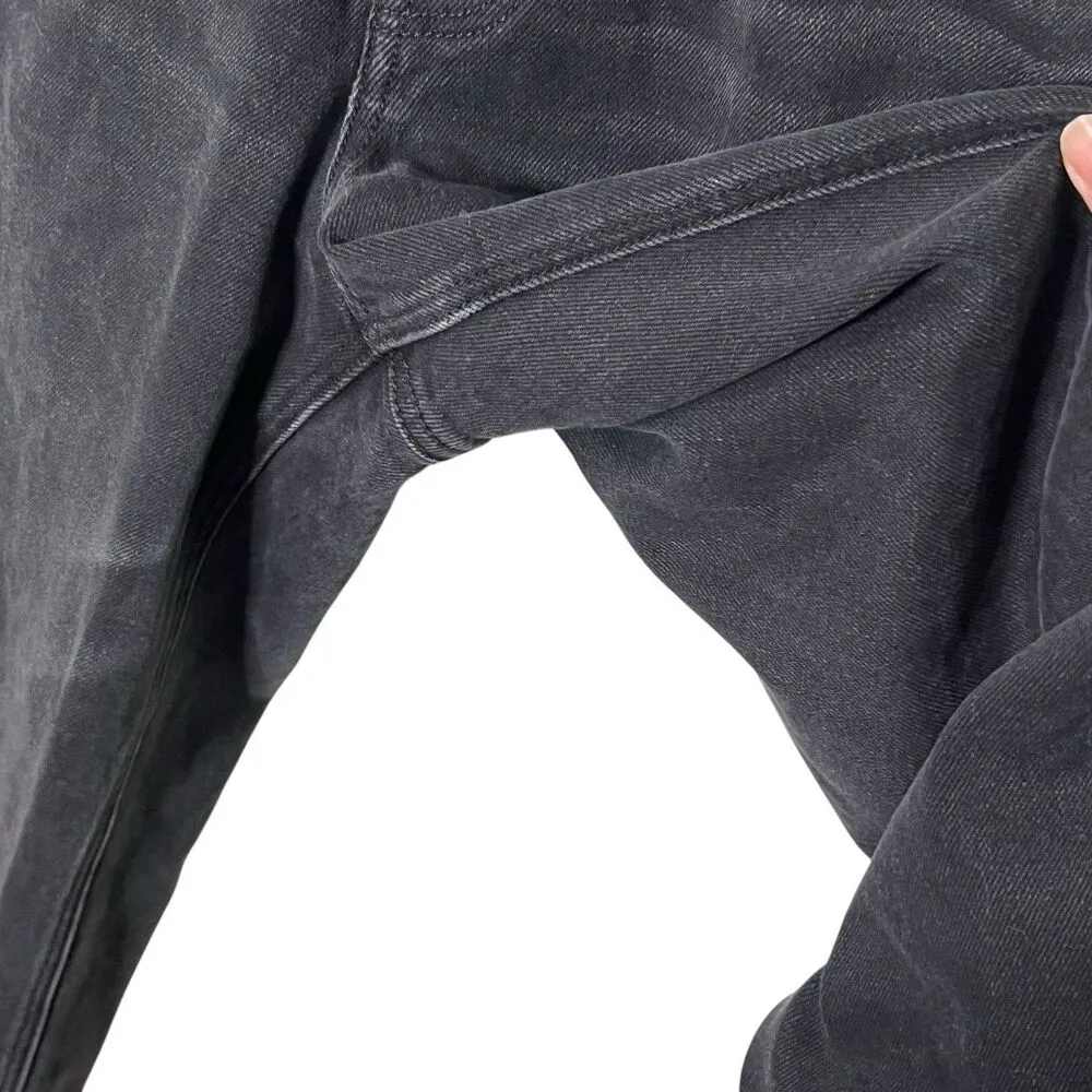 American Eagle Baggy Straight CutOut Super Hi Rise Jean Black Women’s Size 6 S - Image 9