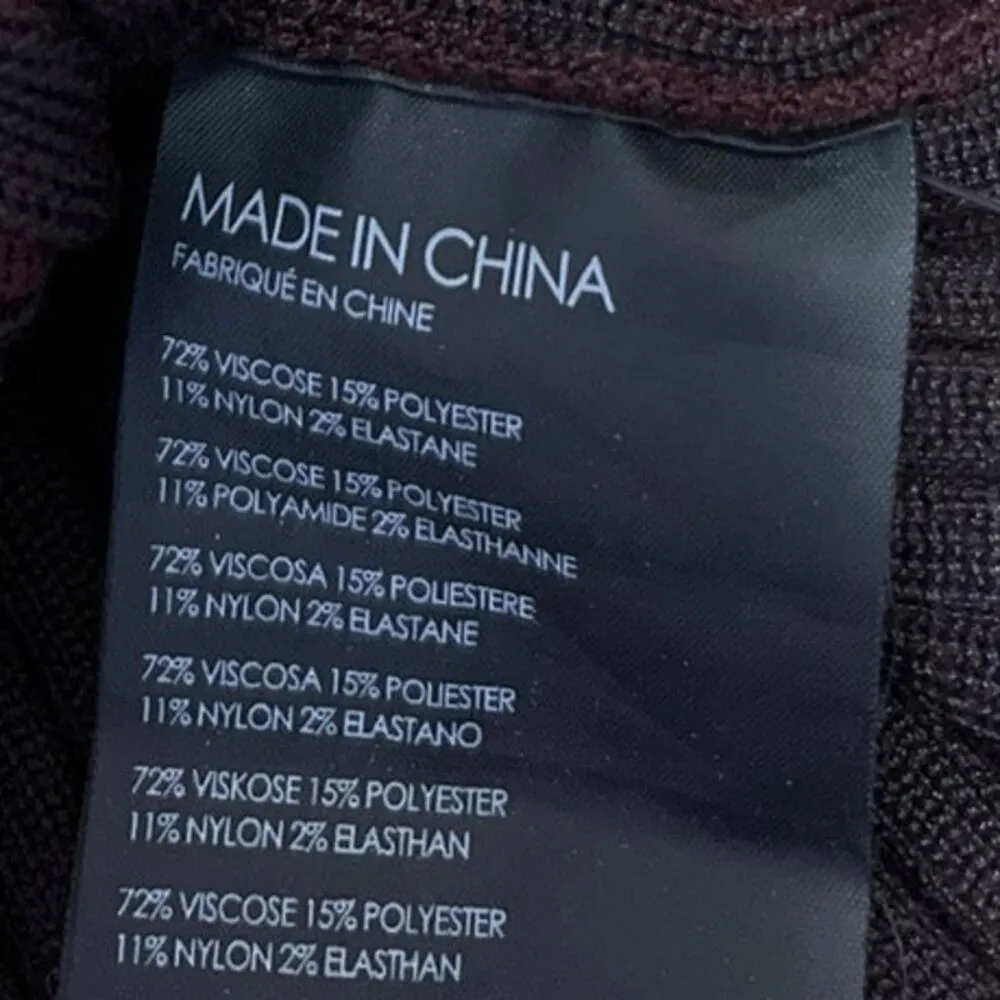 Club Monaco Purple Rib Knit Long Sleeve High Neck Mini Bodycon Sweater Dress S - Image 5