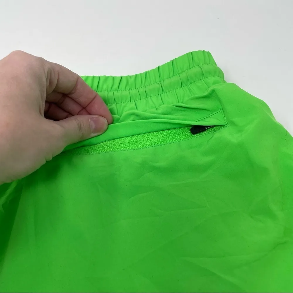 Zyia Bright Neon Green Velocity Lined Athletic Shorts - Image 6