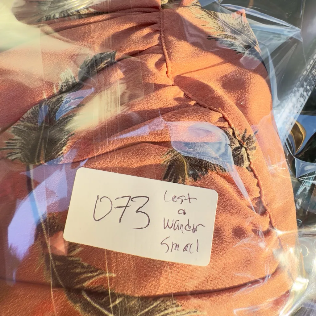 Lost and Wander Orange Ruffle Feather Top Size Small Black - Image 8