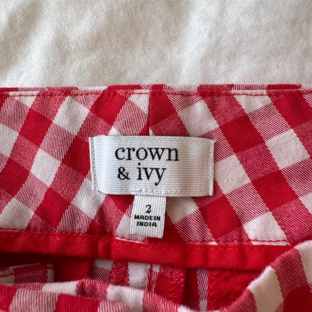 Crown & Ivy Red plaid shorts - Image 3