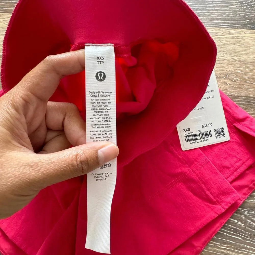 Lululemon Stretch Woven Relaxed-Fit High Rise Shorts 4” Cherry Mist Size XXS NWT - Image 3