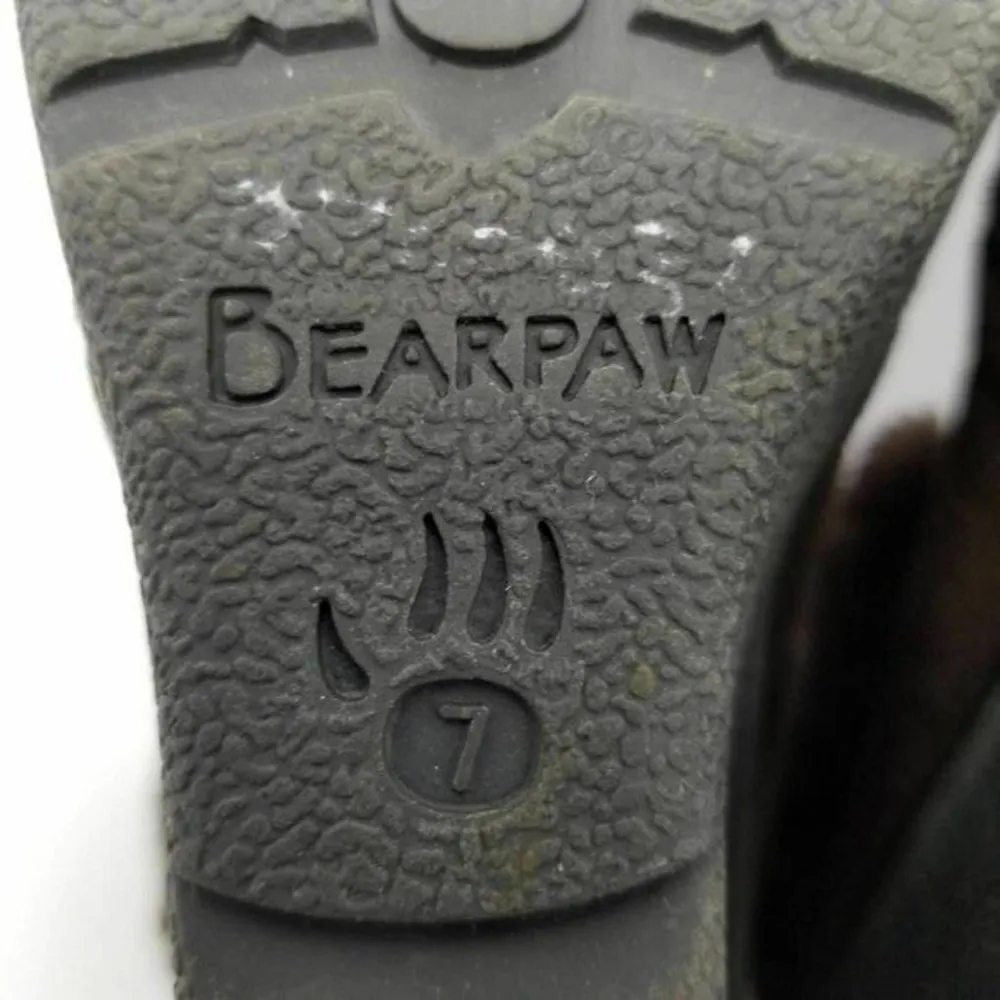 BEARPAW Flatiron Sheepskin Leather Suede Wedge Boots Brown Size 7 - Image 8