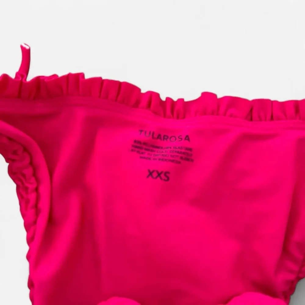 Revolve x Tularosa Lacey Magenta ruched tie side bikini Bottoms xxs NEW - Image 2