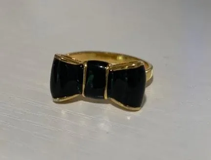 Kate Spade Black Enamel Bow Ring - Image 2