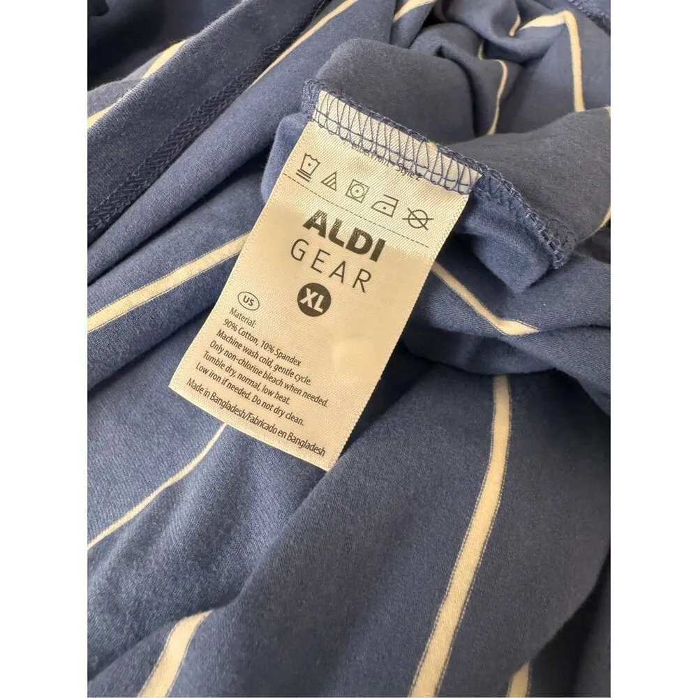 ALDI stripped crop top blouse size XL Blue - Image 6