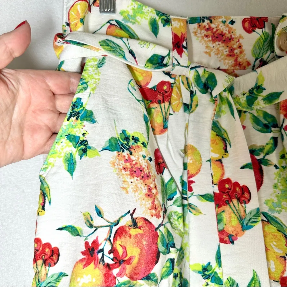 LC Lauren Conrad Shorts Womens XXL Fruit Flower Print Waist Tie Floral Summer - Image 2